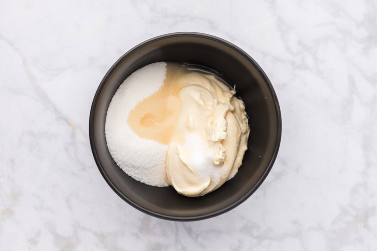mayo dressing ingredients in a bowl