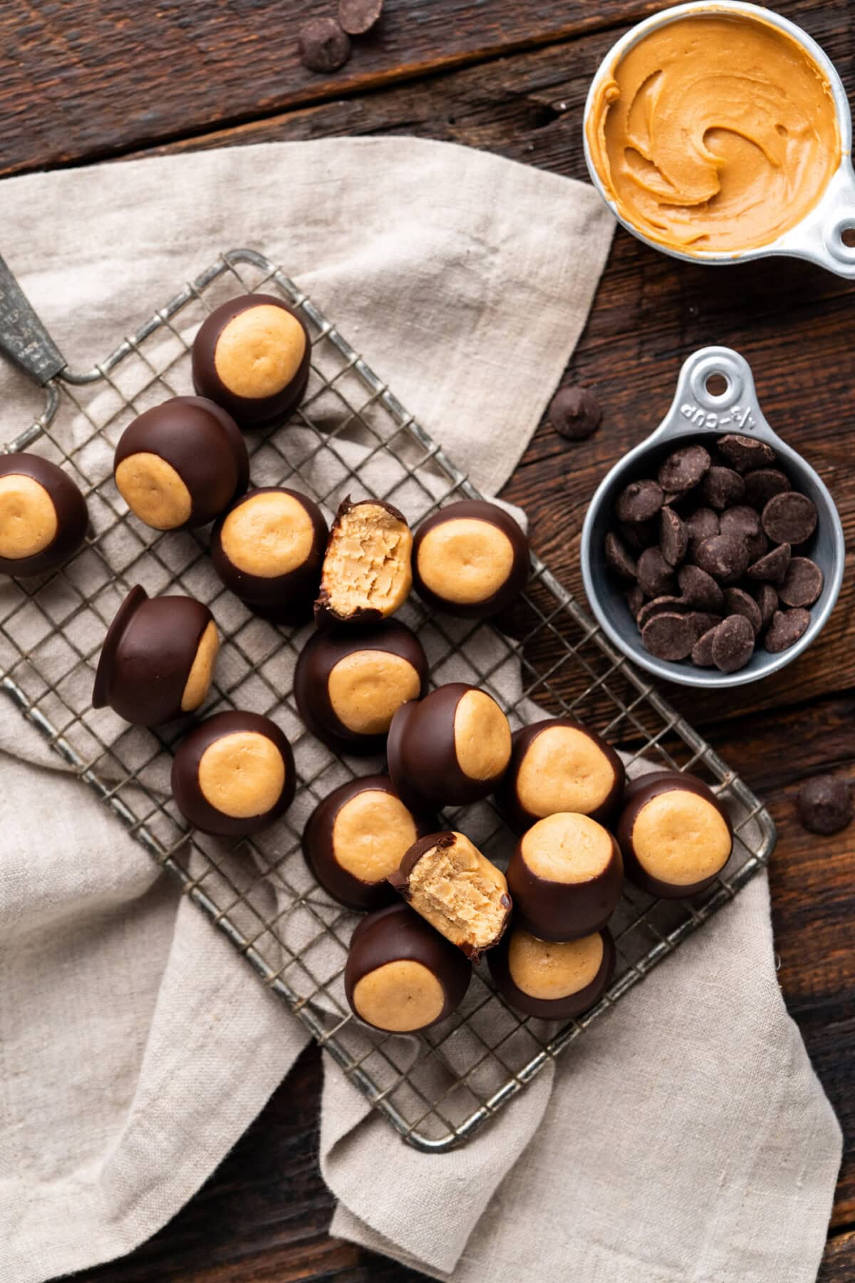 Buckeye Candy on a cooking rack