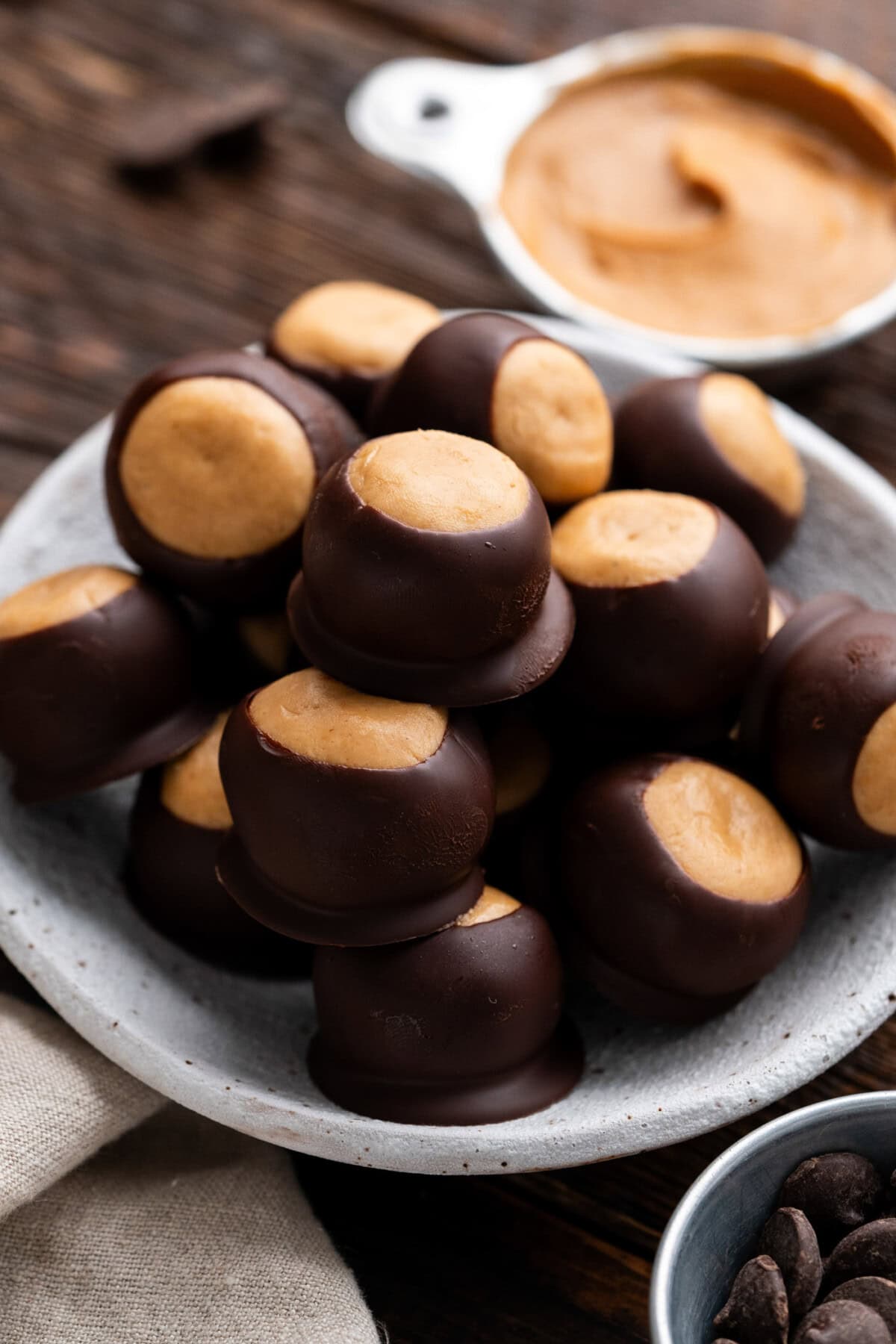 Close up photo of Buckeye Candy in a bowl