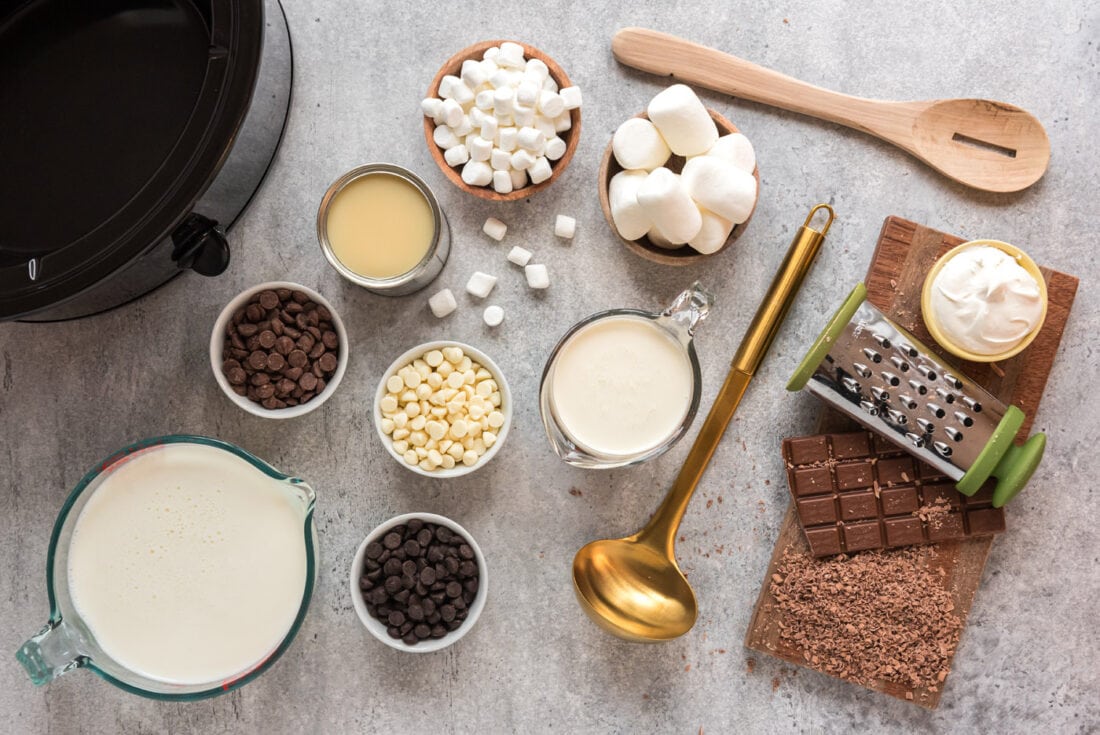 Ingredients for Crockpot Hot Chocolate