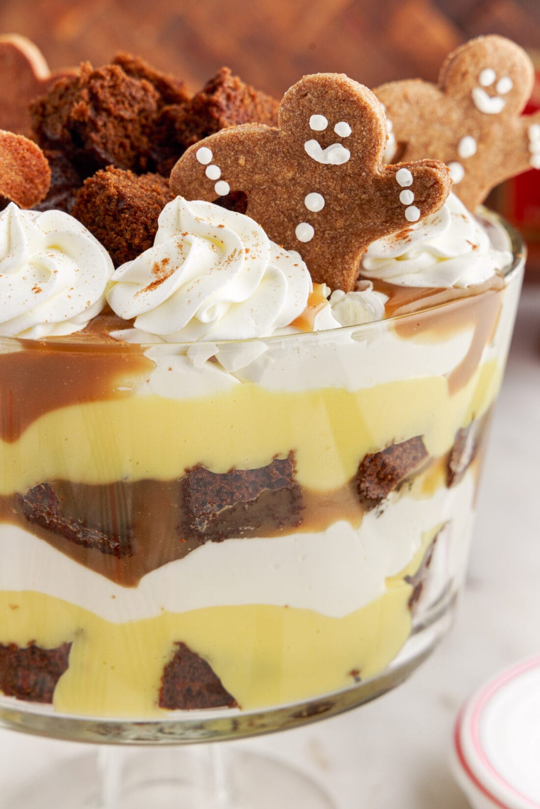 Close up photo of  Gingerbread Trifle