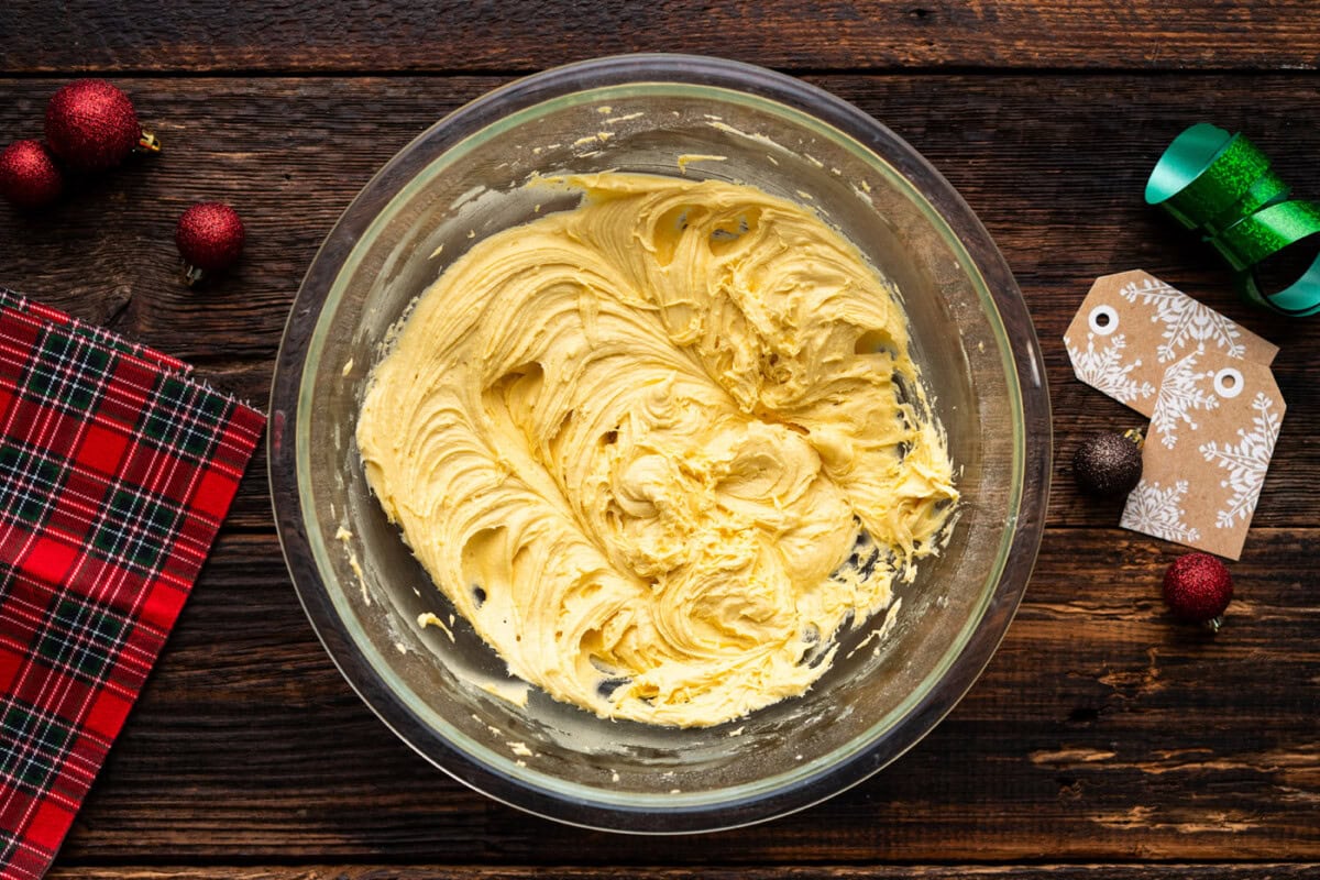 cake mix prepared in a bowl
