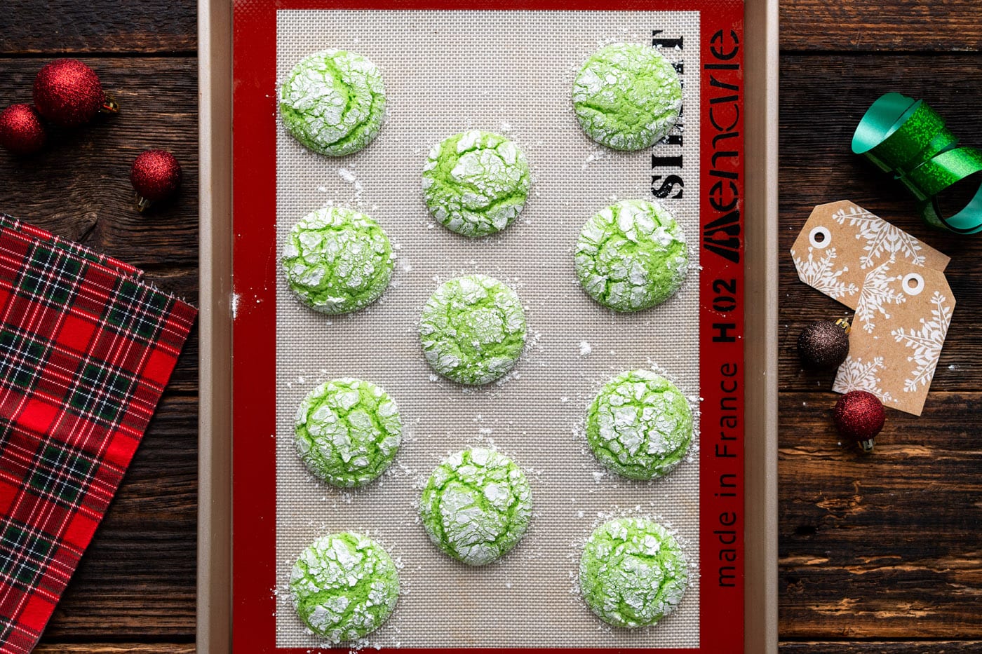 baked Grinch cookies