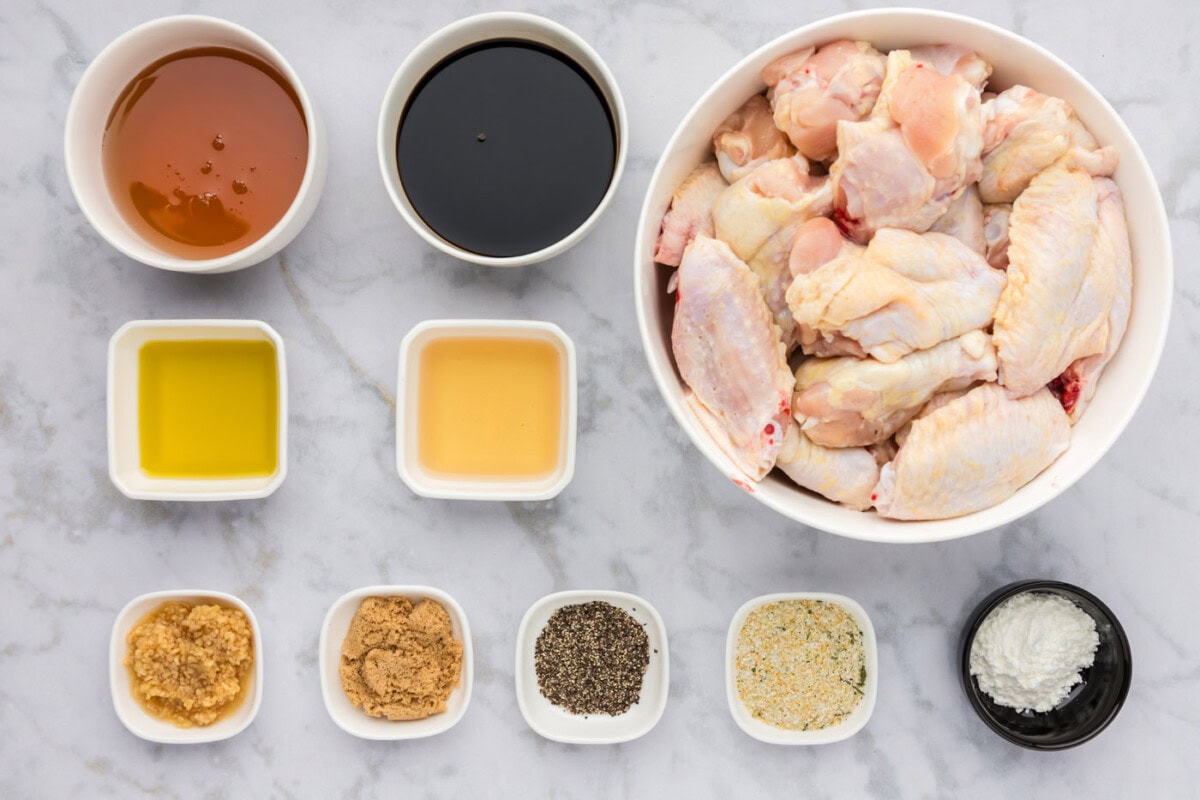 Ingredients for Honey Garlic Chicken Wings