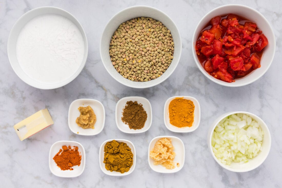 Ingredients for Lentil Curry