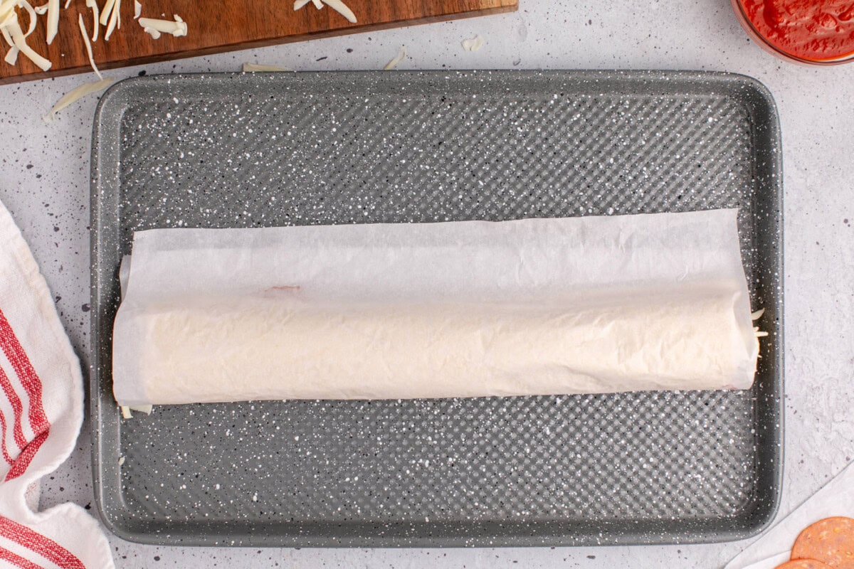 crescent roll dough rolled into a log