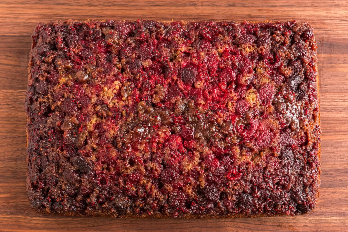 flipped raspberry upside down cake