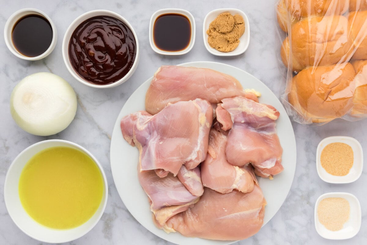Ingredients for BBQ Chicken Sliders
