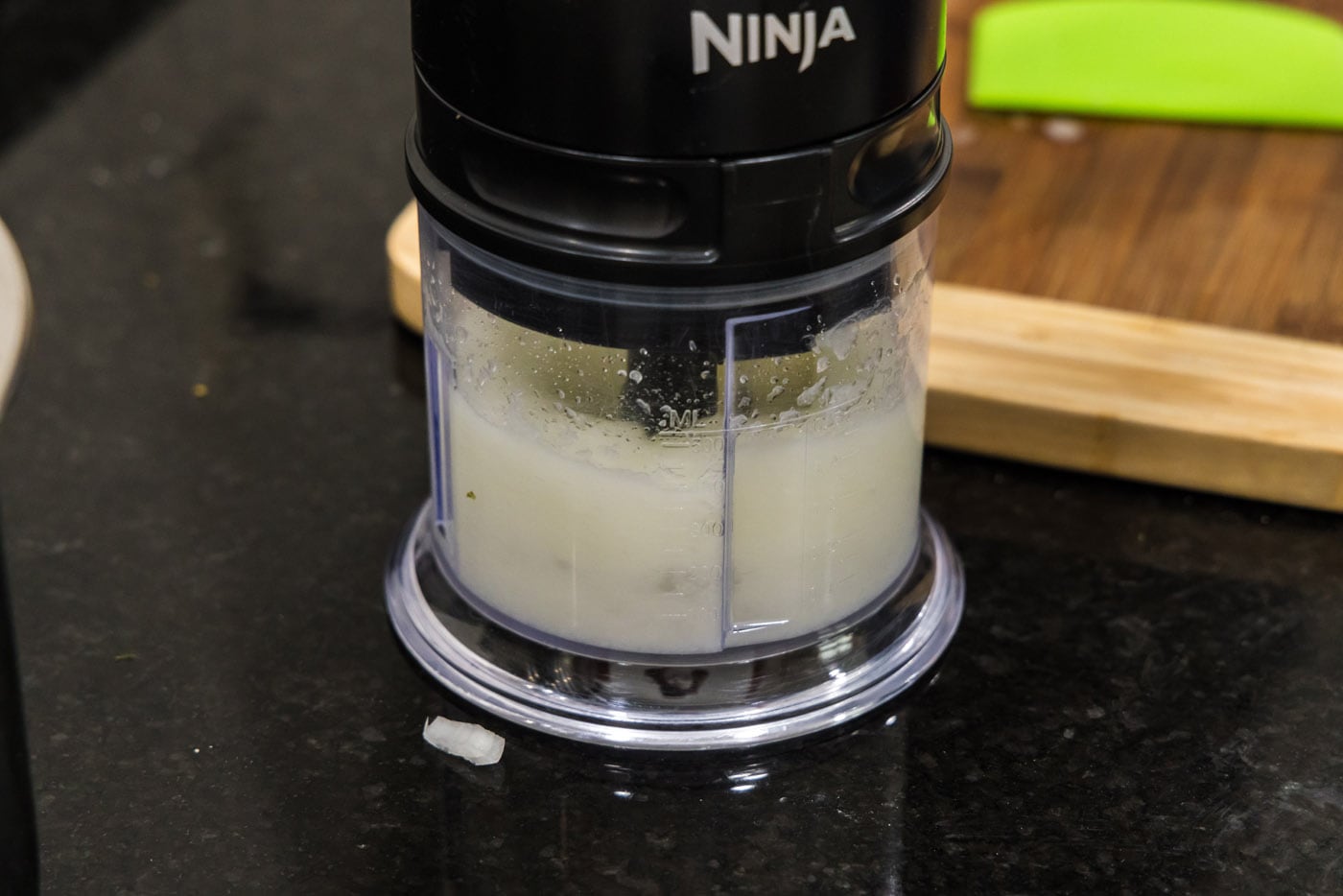 finely chopping onion in a food processor