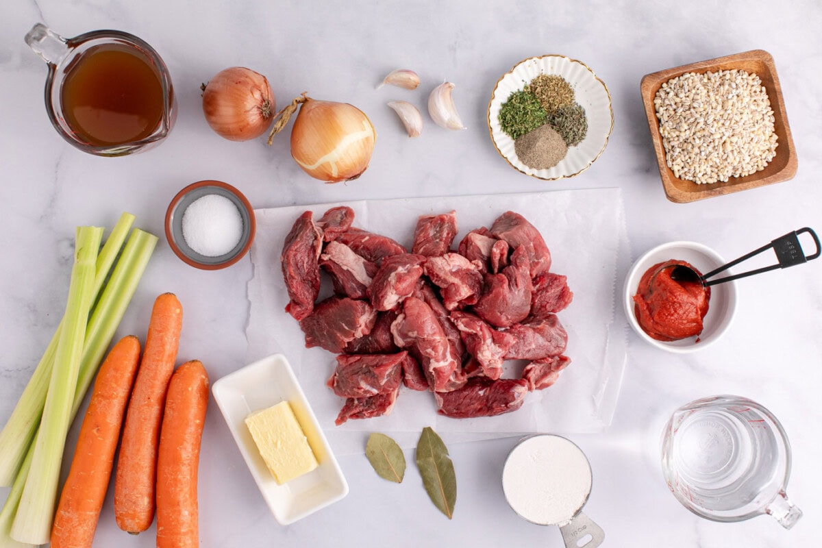 Ingredients for Beef Barley Soup
