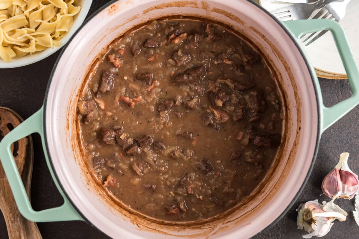 beef carbonnade in a dutch oven