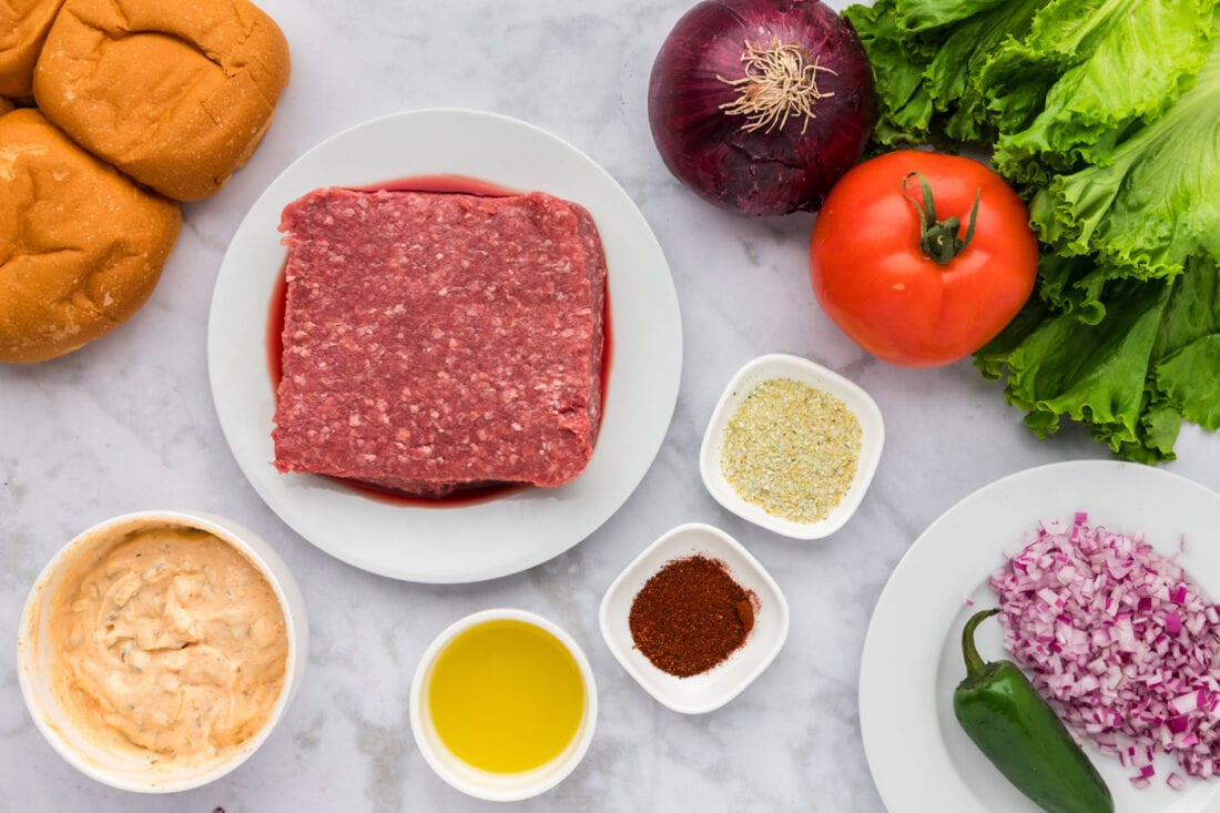 Ingredients for Buffalo Burger