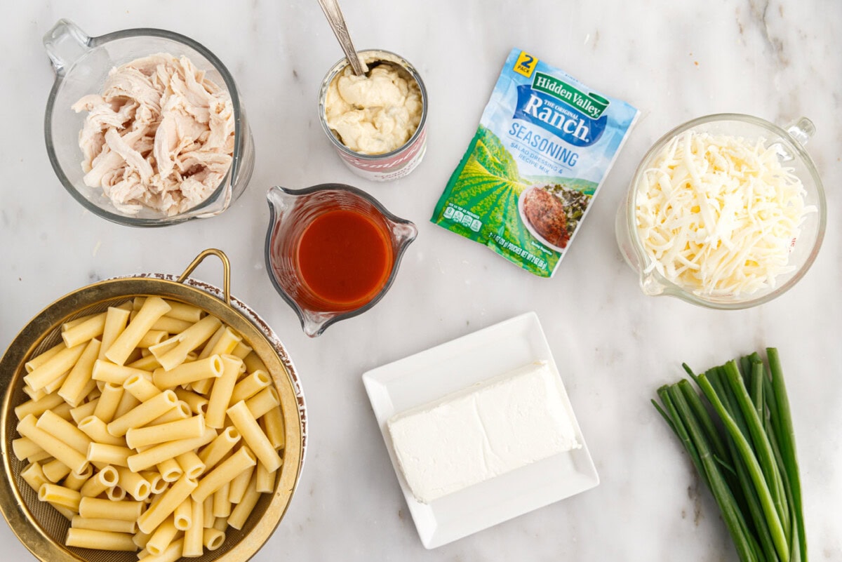 Ingredients for Buffalo Chicken Casserole