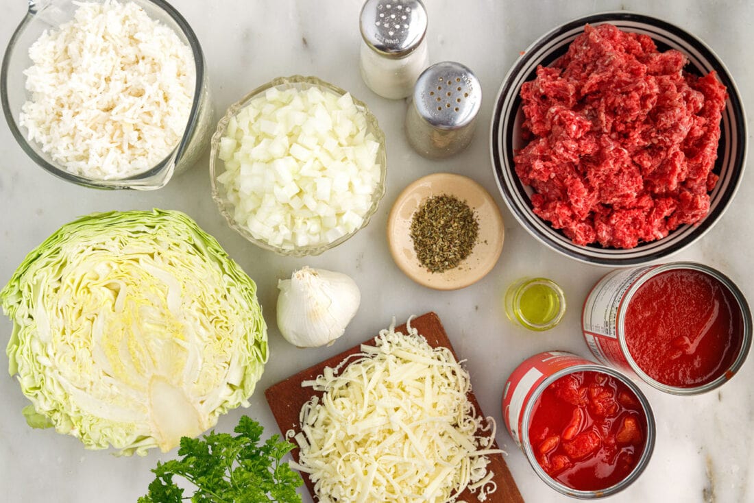 Ingredients for Cabbage Roll Casserole