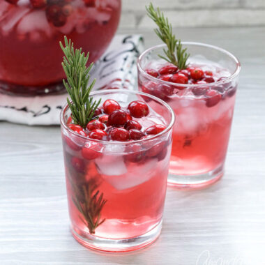 two glasses of Cranberry Holiday Punch