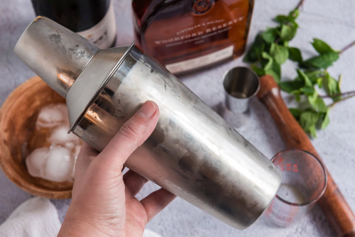 shaking cocktail shaker