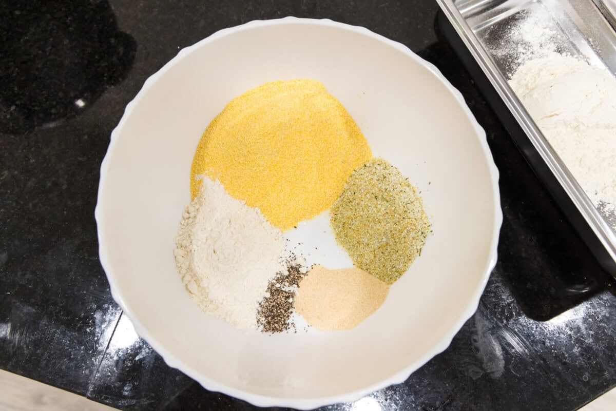 fried lamb chop ingredients in a bowl