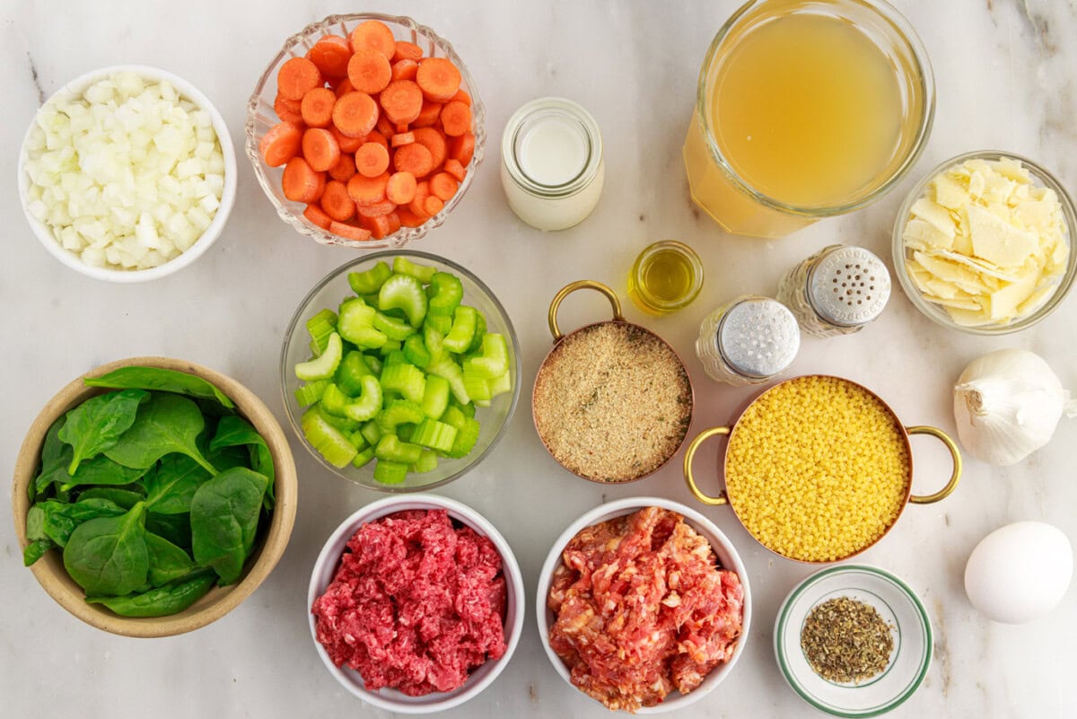 Ingredients for Italian Wedding Soup