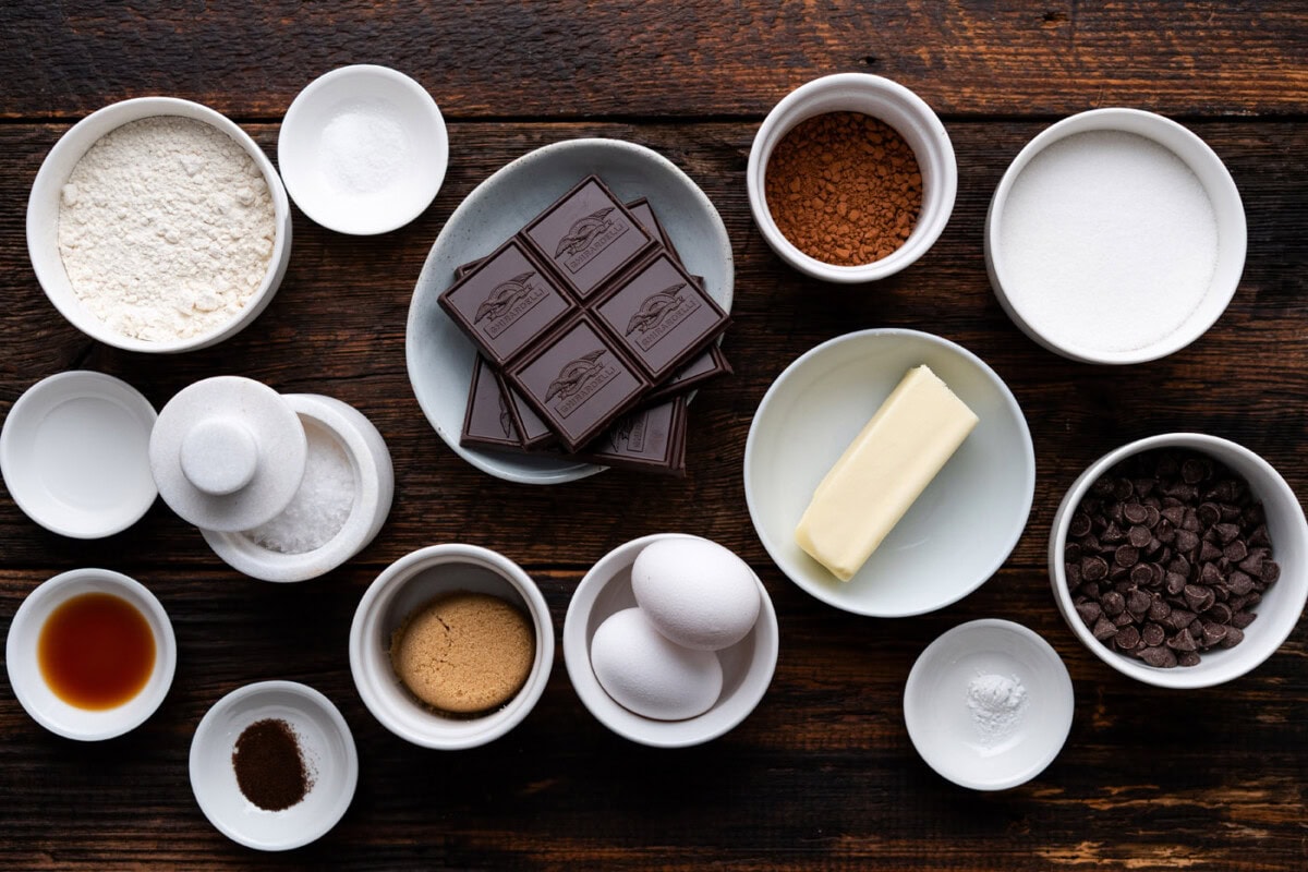 Ingredients for Salted Brownie Cookies