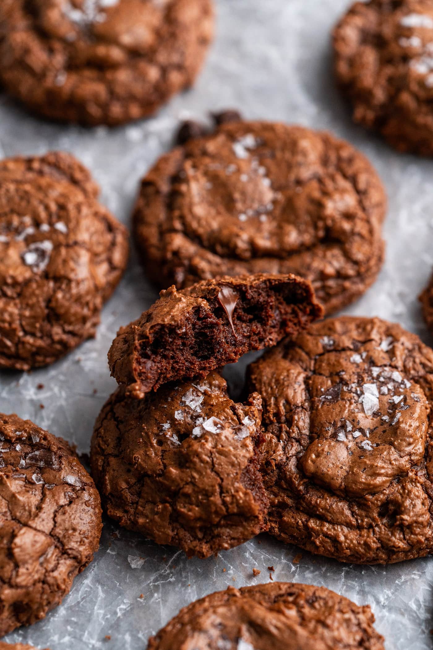 Salted Brownie Cookies - Amanda's Cookin' - Cookies, Brownies, & Bars