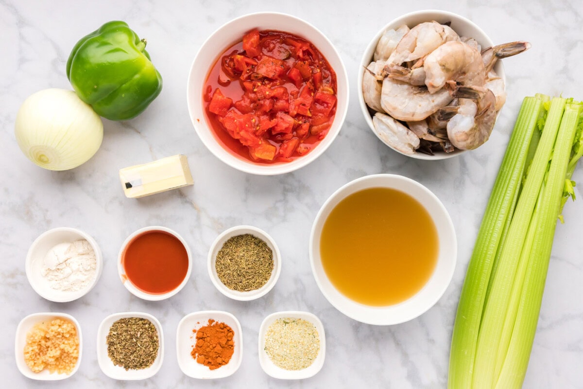 Ingredients for Shrimp Creole