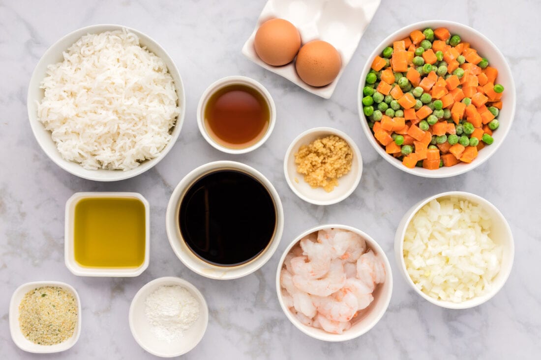 Ingredients for Shrimp Fried Rice