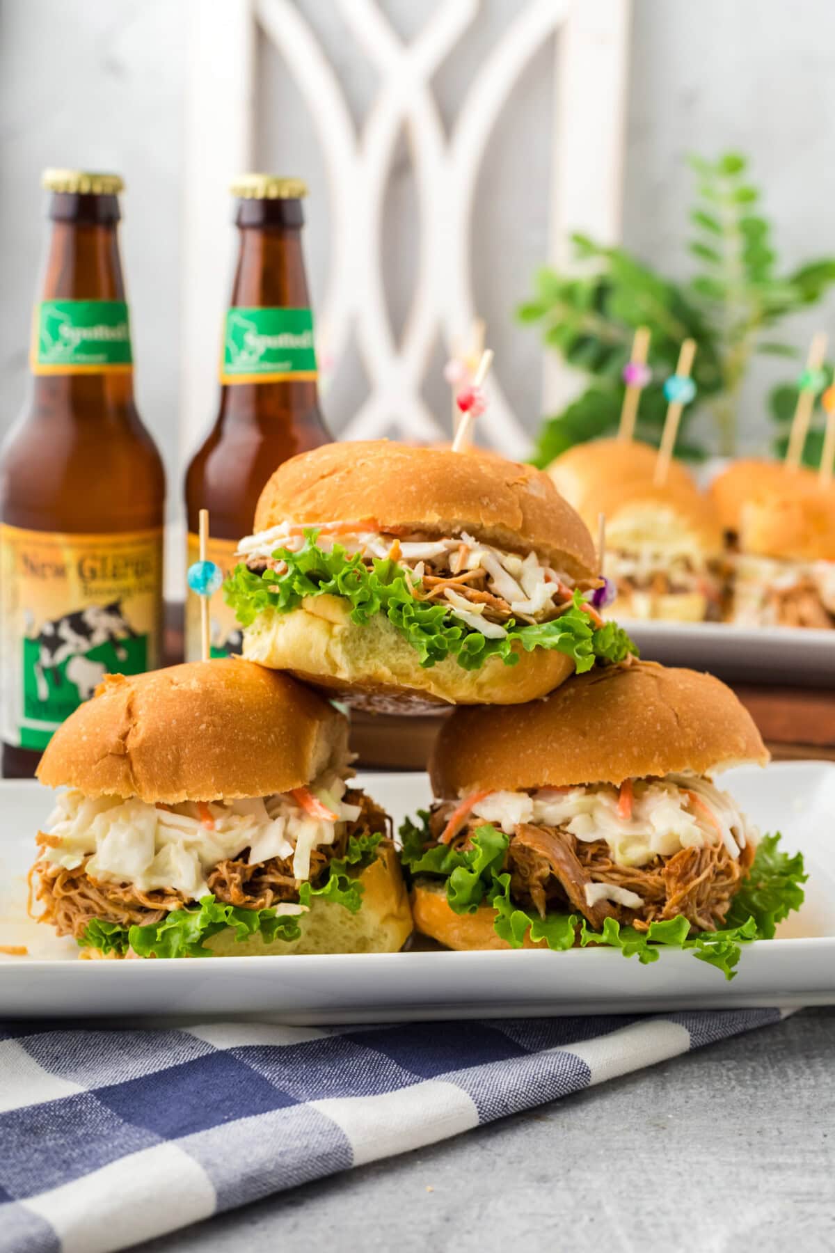 Stack of BBQ Chicken Sandwiches