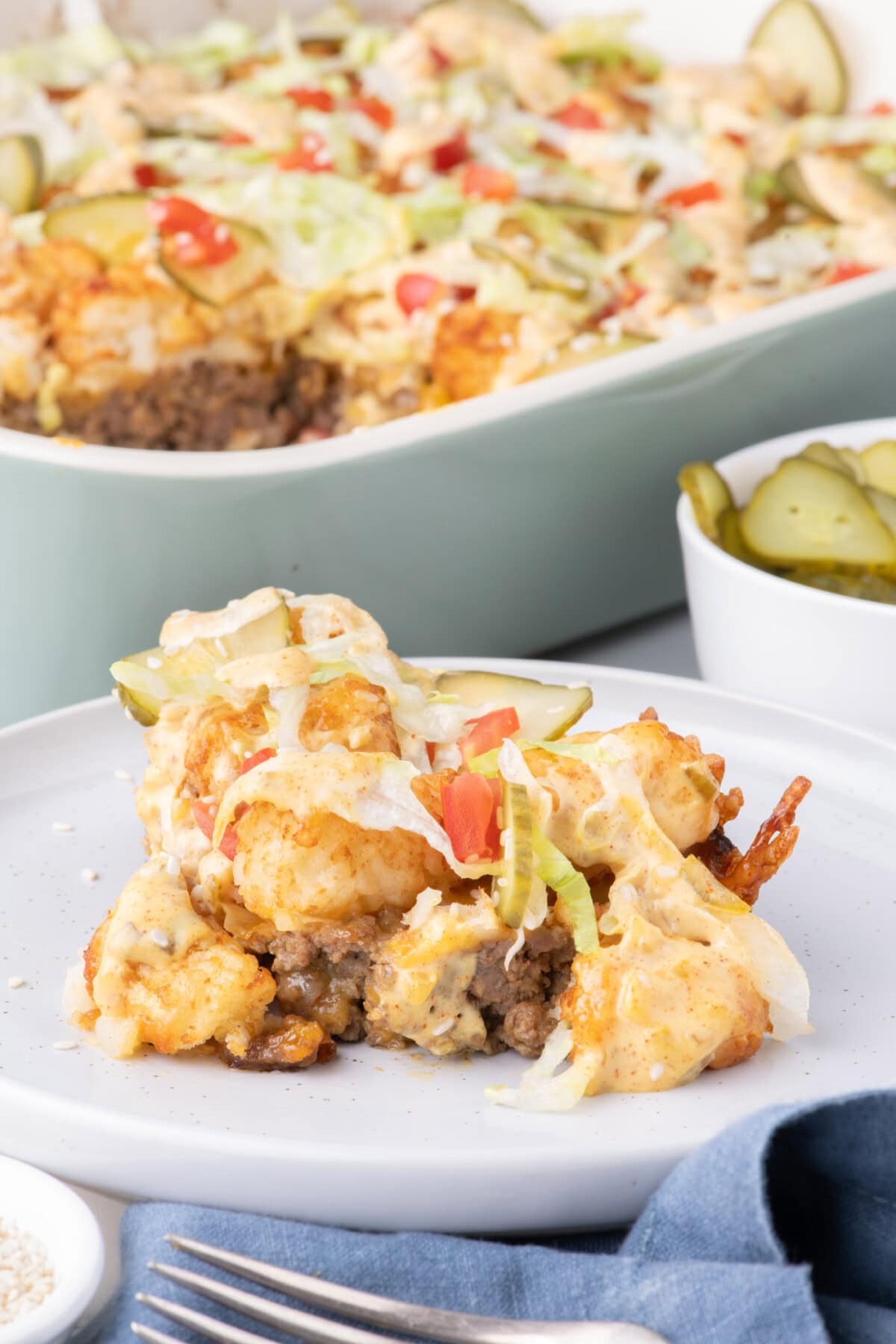 Big Mac Casserole on a plate