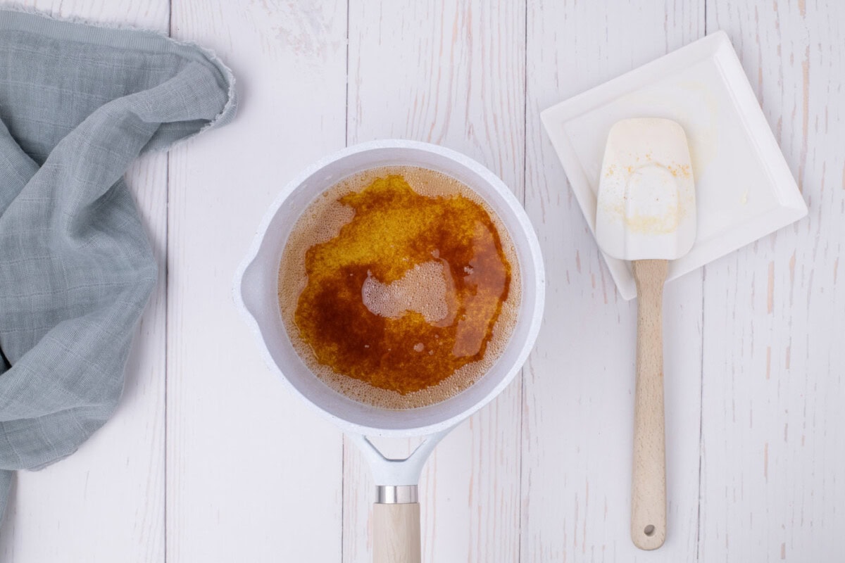 browned butter in a saucepan
