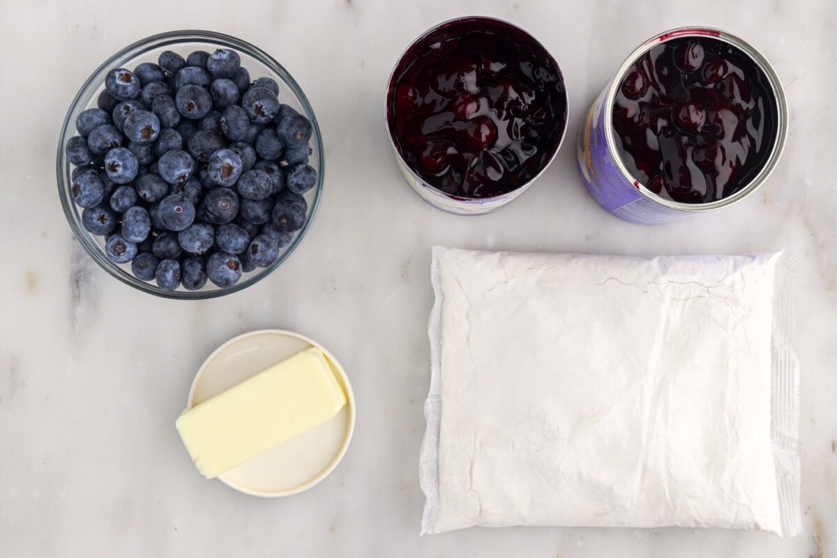 Ingredients for Blueberry Dump Cake