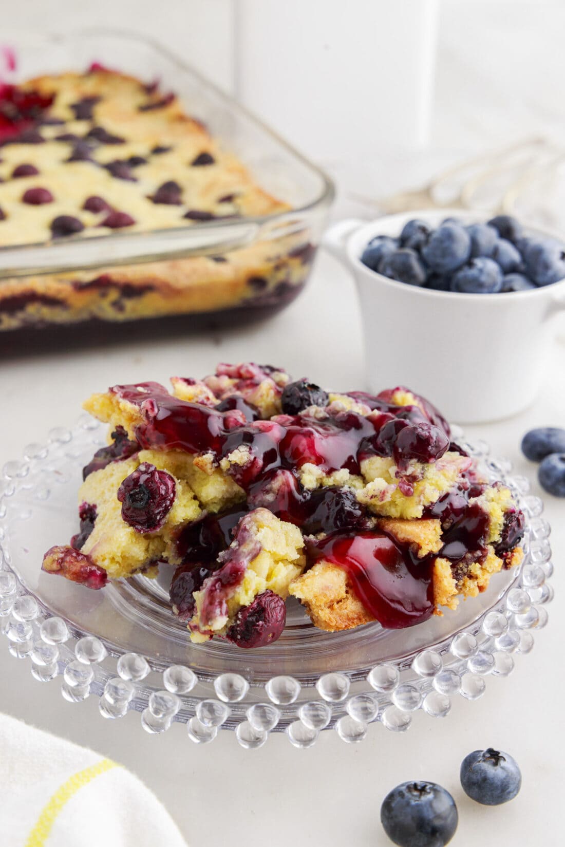 Blueberry Dump Cake on a plate