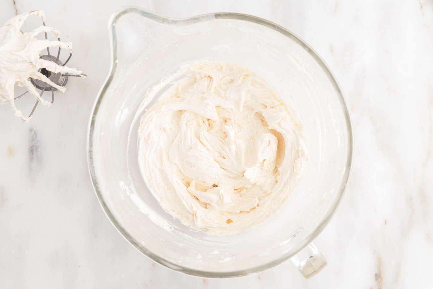 easy brown butter frosting in a mixing bowl