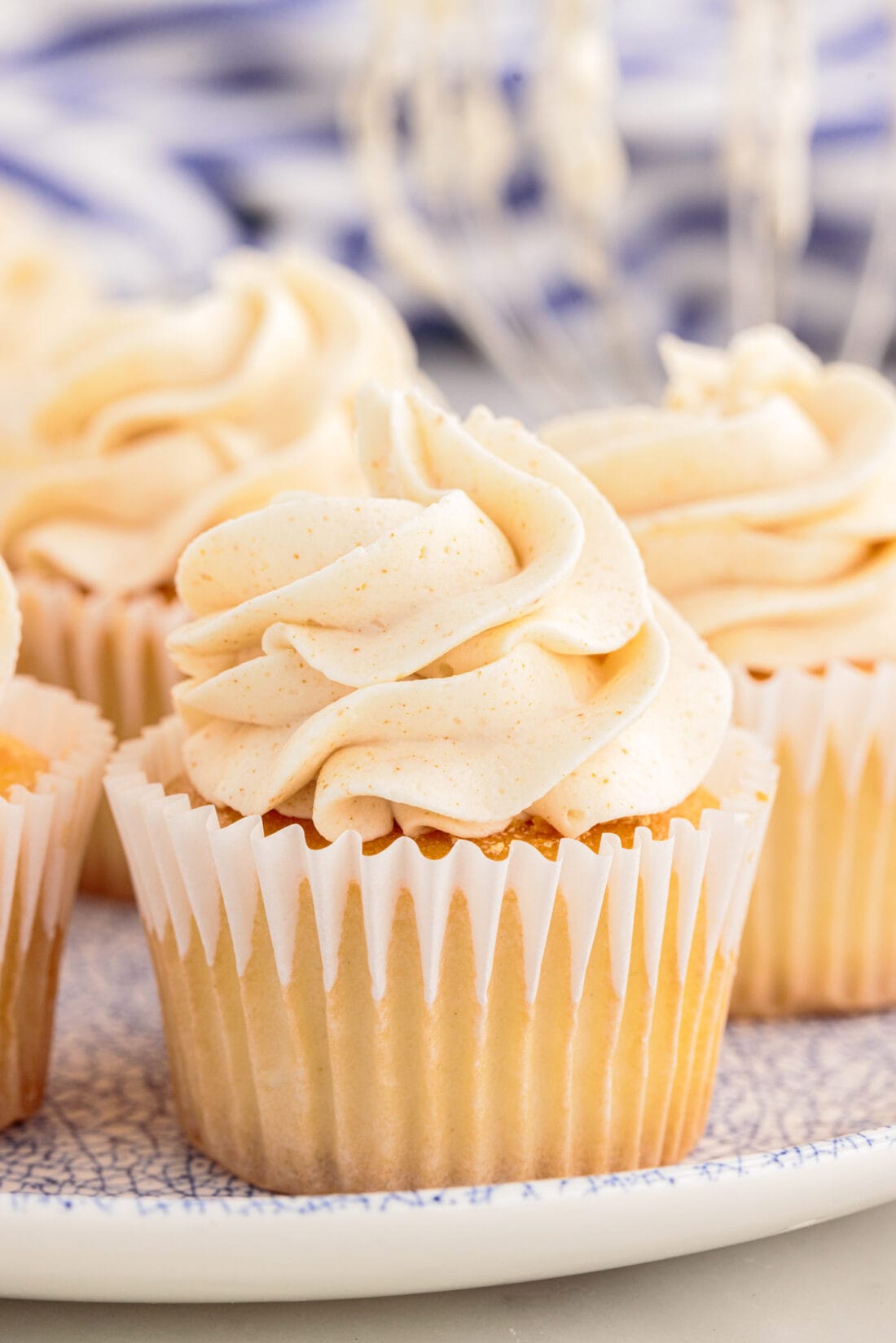 Cupcakes topped with Brown Butter Frosting