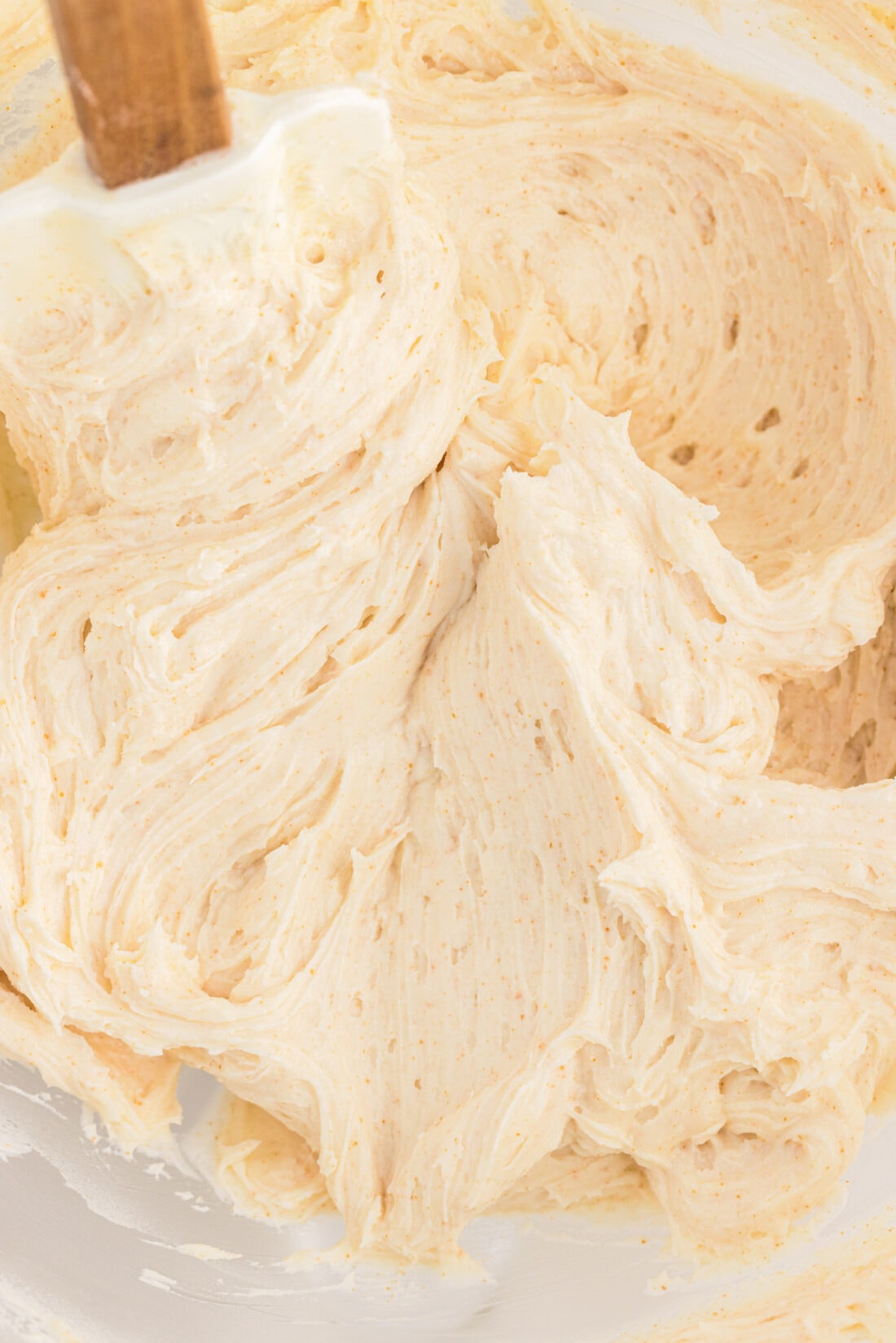 Close up photo of Brown Butter Frosting in a bowl