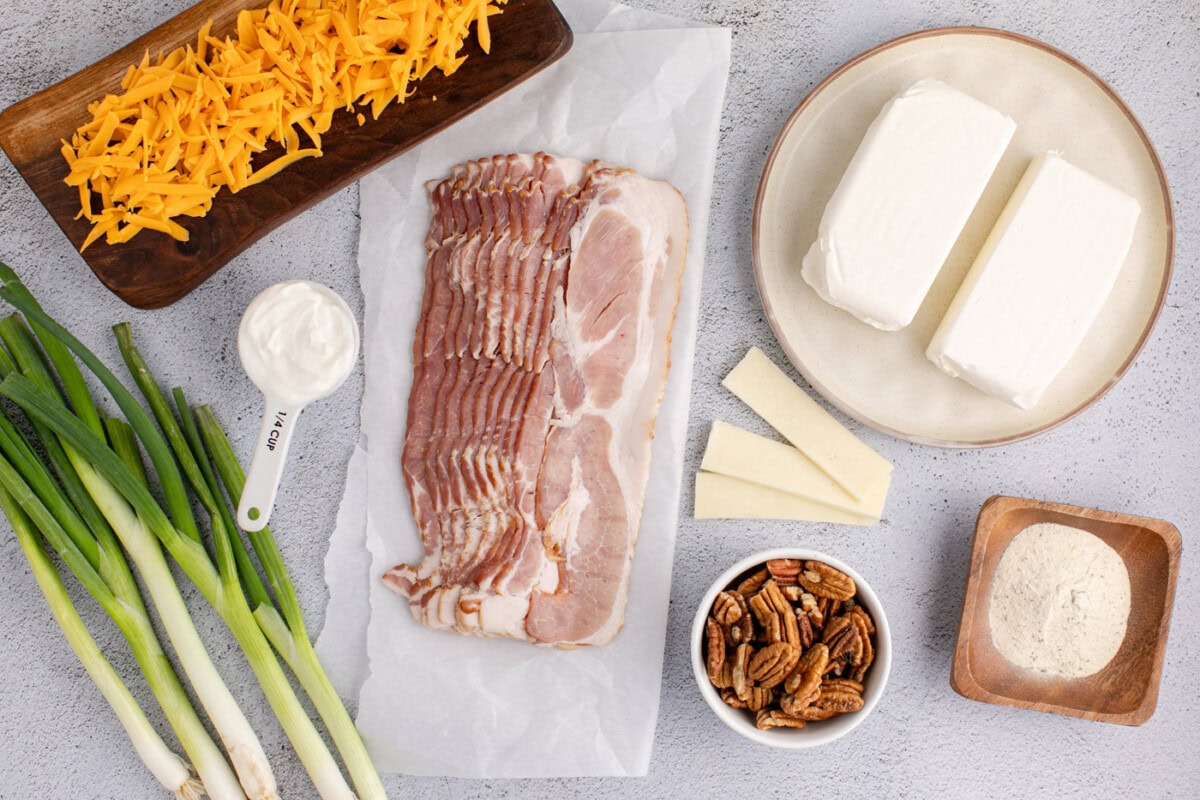 Ingredients for Football Cheese Ball