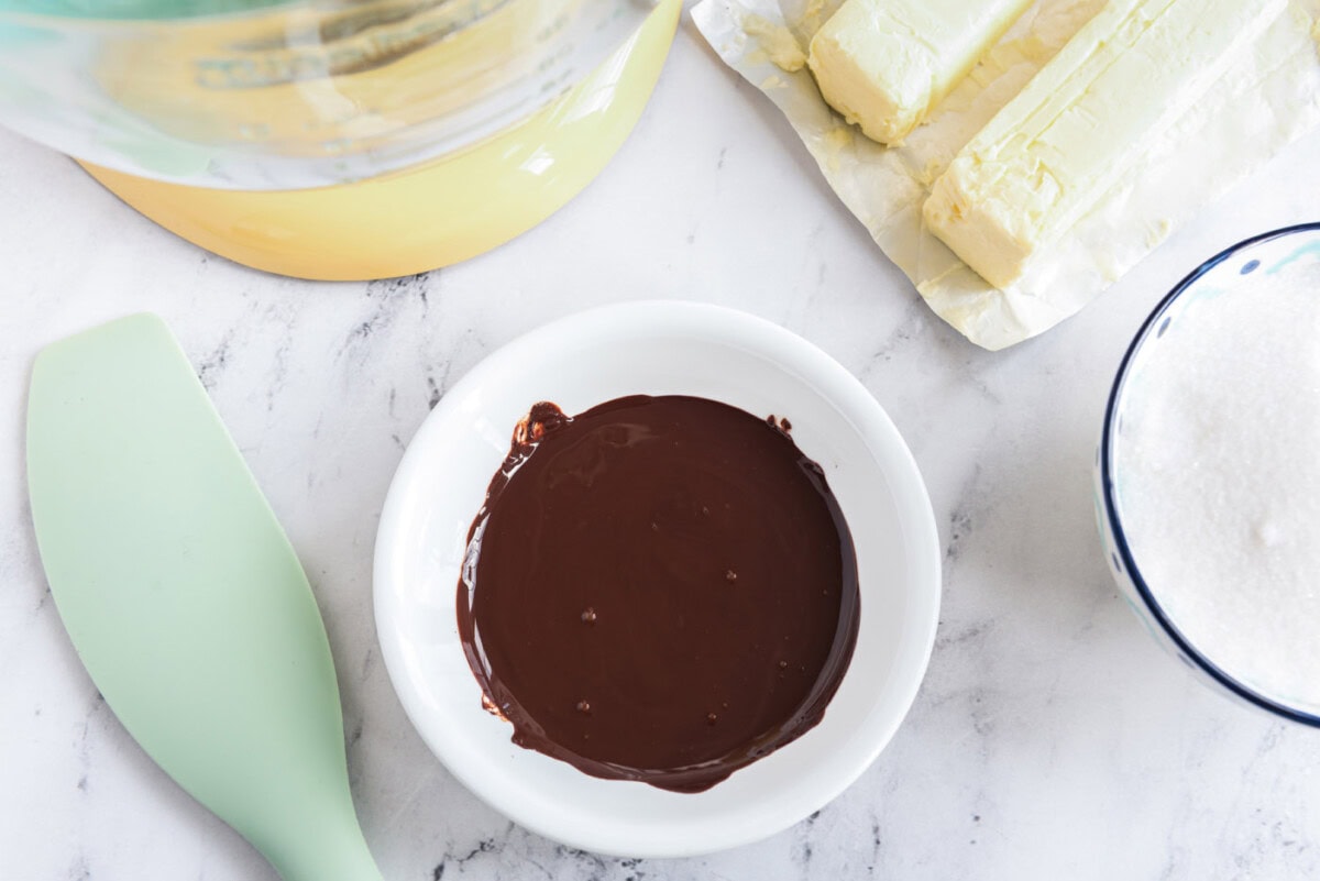 melted chocolate in a bowl