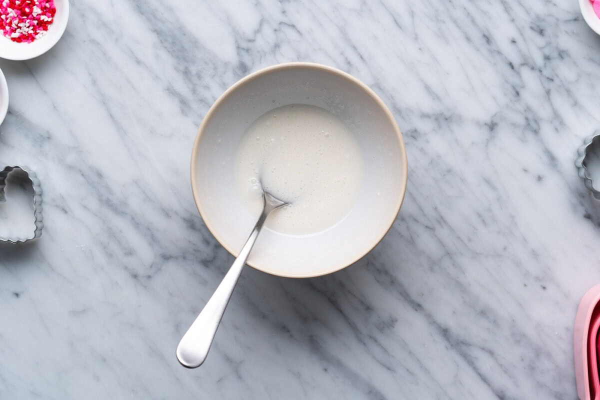 simple powdered sugar glaze in a bowl