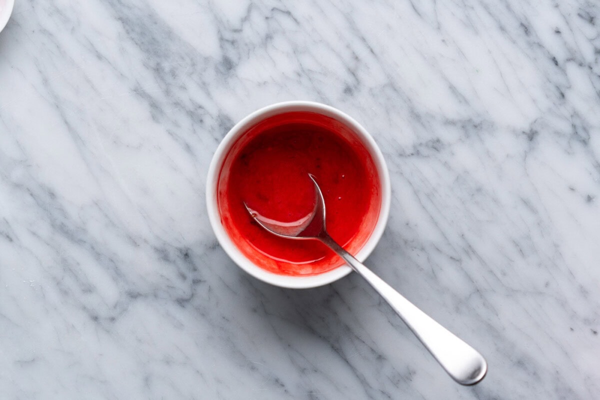 strawberry glaze in a bowl