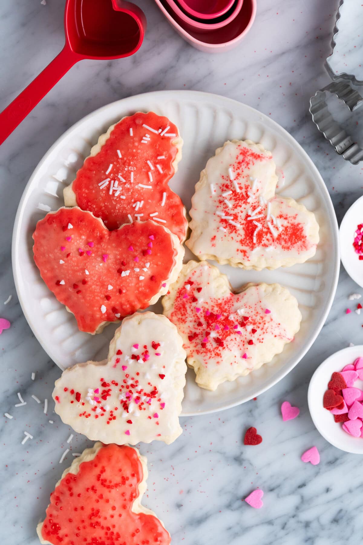 Heart Shaped Pop Tarts on a plate