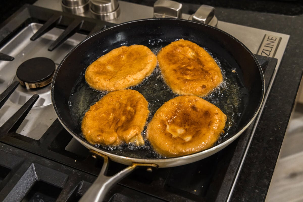 pan fried Korean fish cake in oil