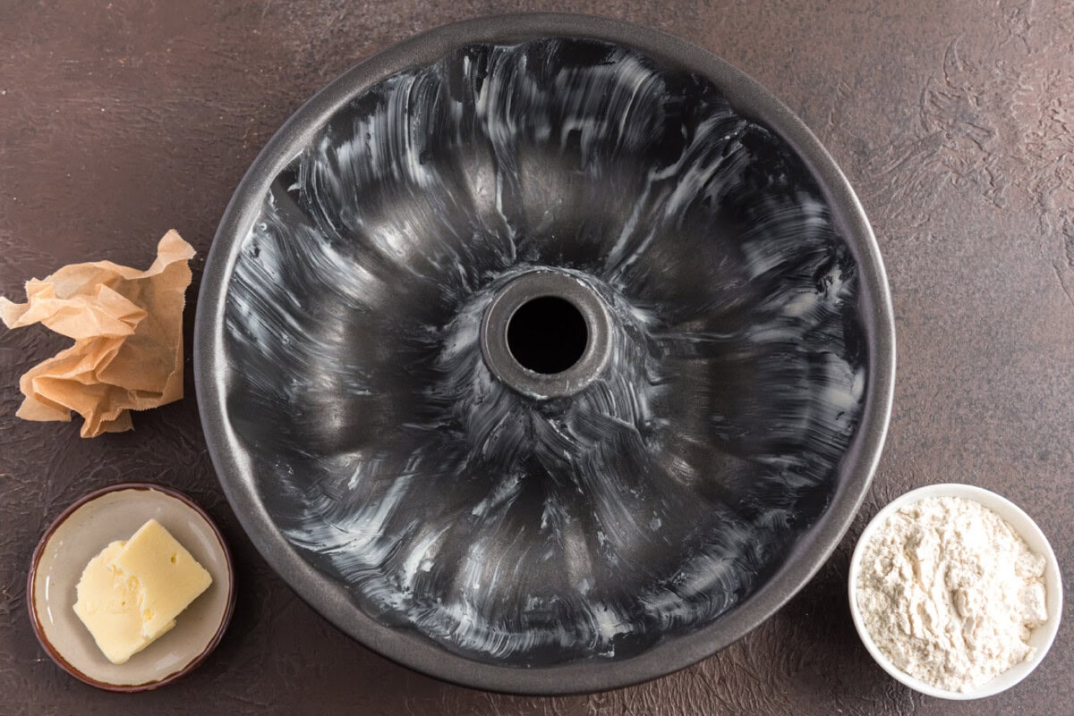 bundt pan greased with butter