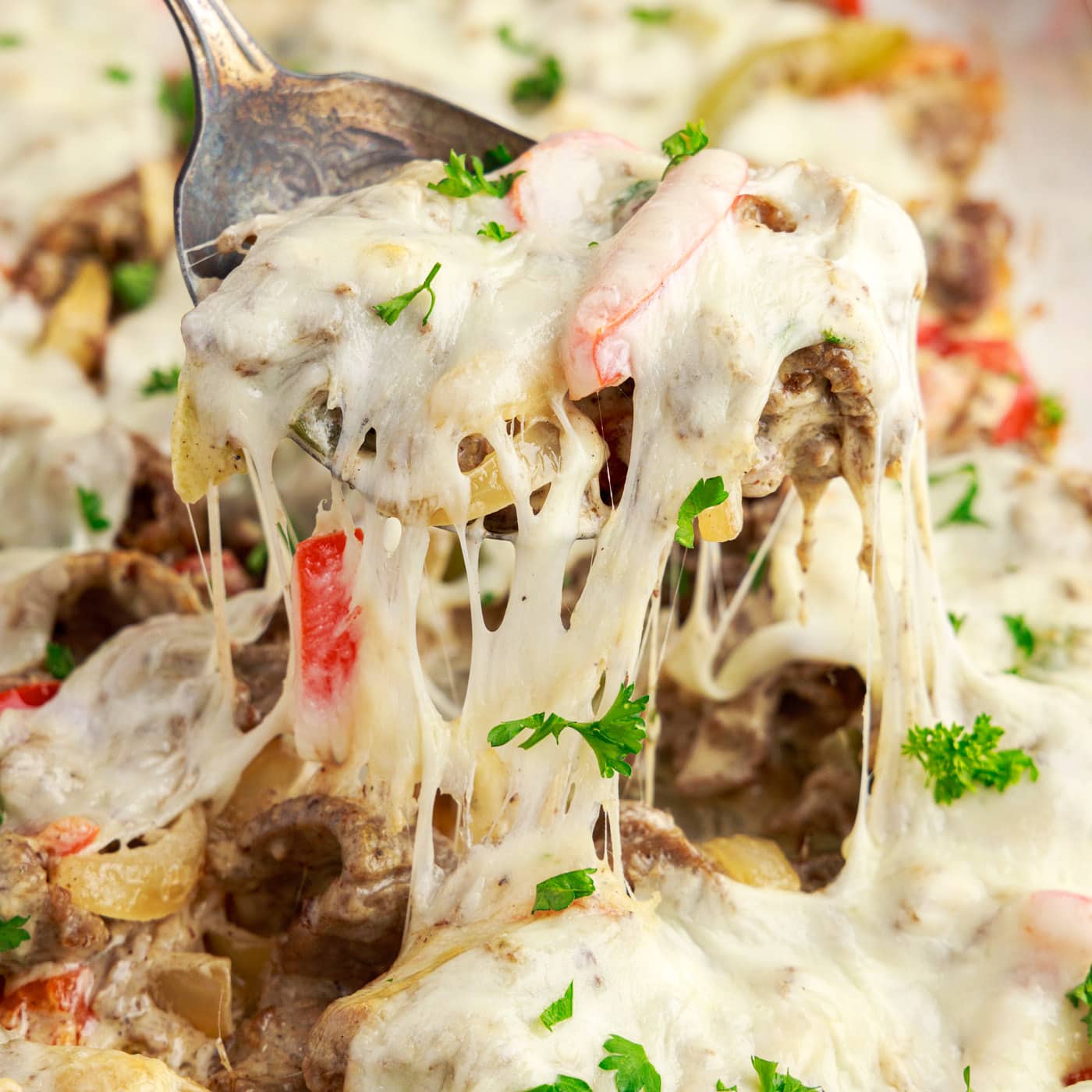 Philly Cheesesteak Casserole - Amanda's Cookin'