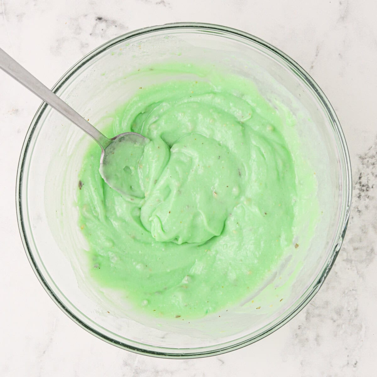 instant pistachio pudding mix in a bowl