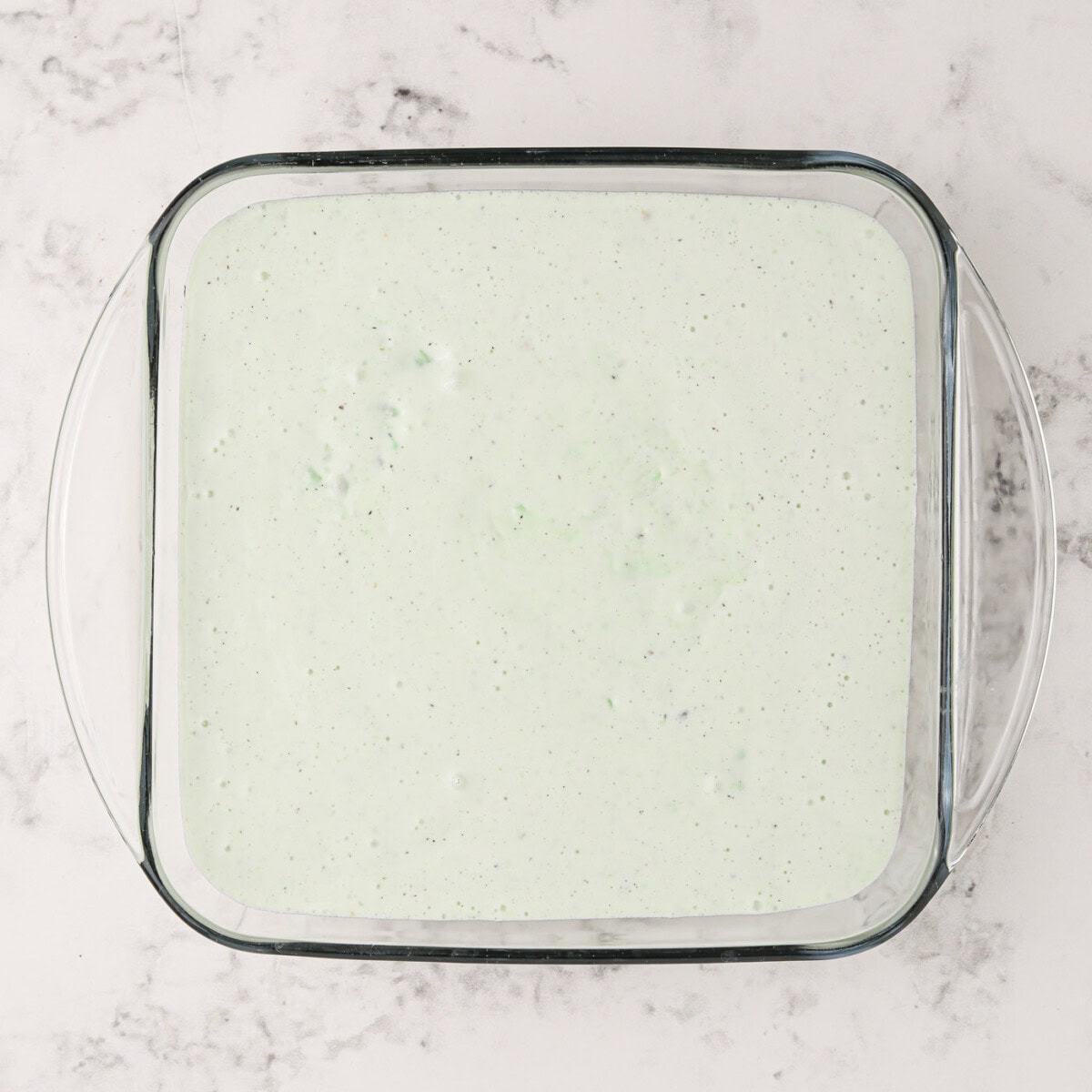 pistachio ice cream mix in a dish