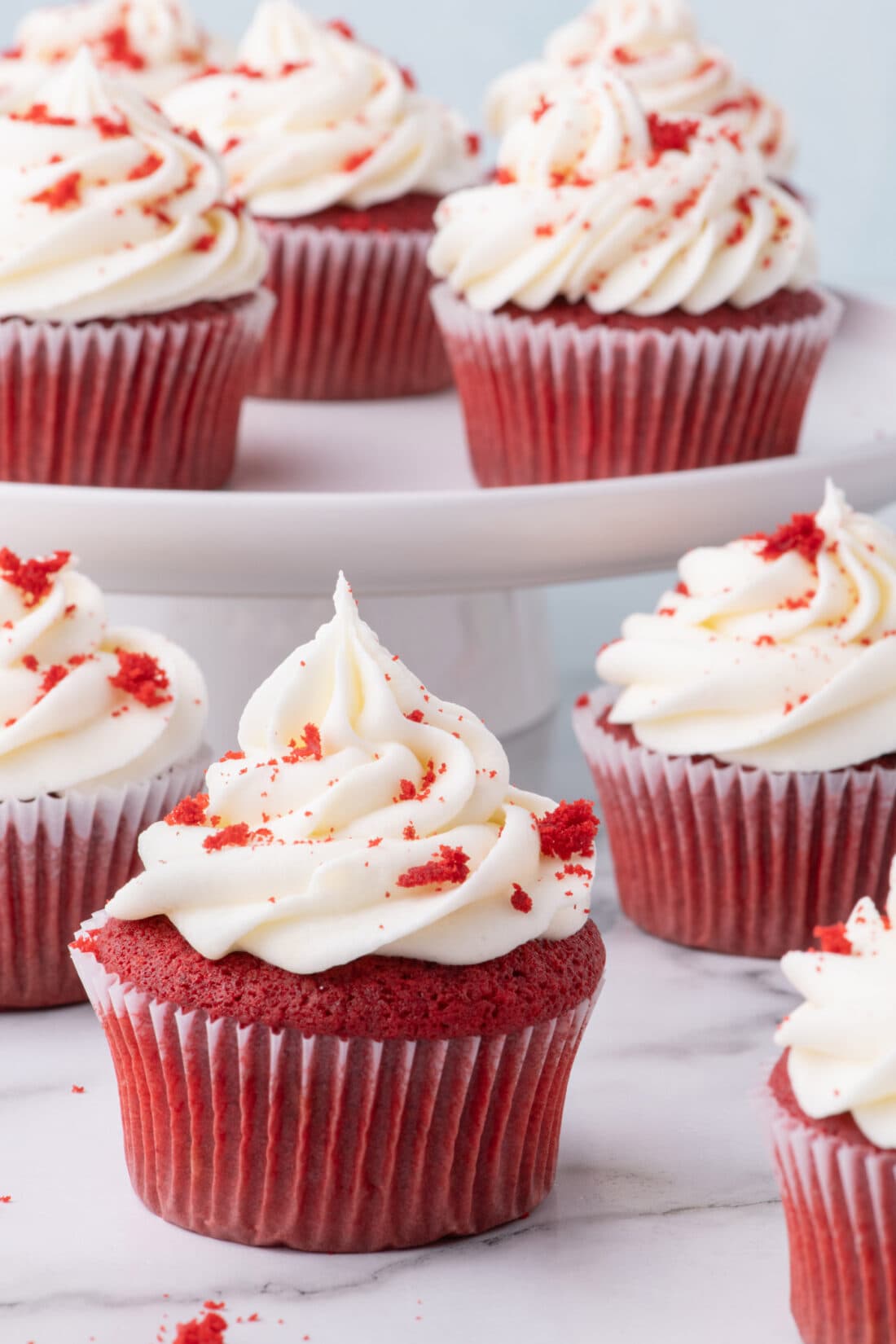 Red Velvet Cupcakes topped with frosting