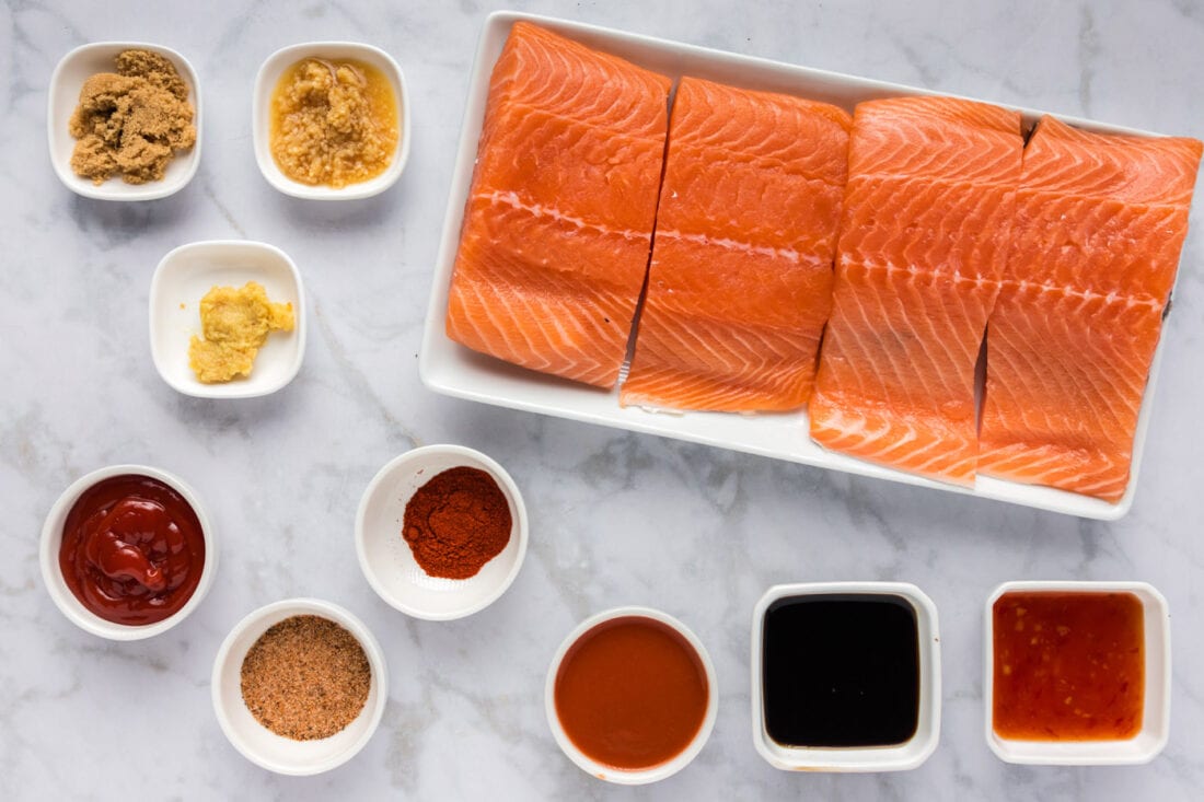 Ingredients for Spicy Salmon