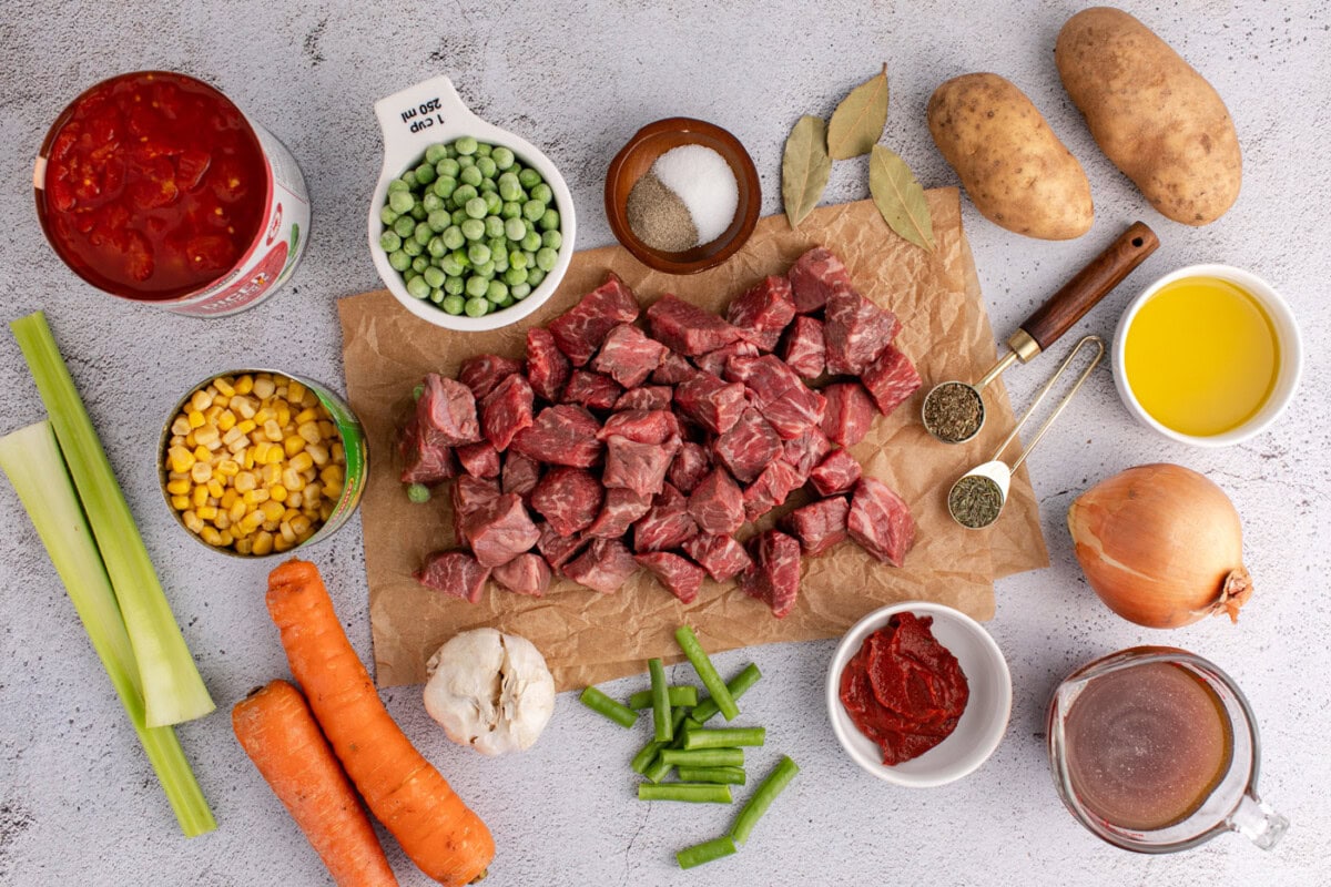 Ingredients for Vegetable Beef Soup