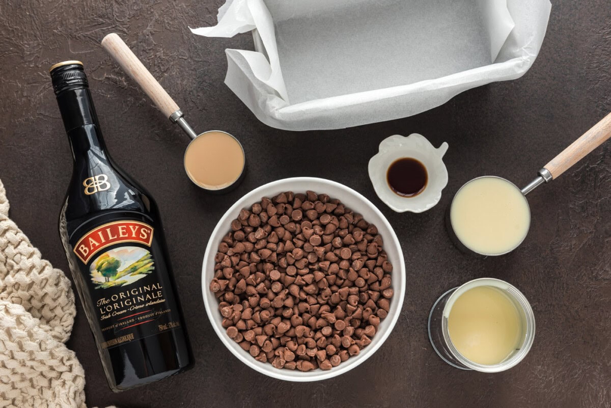 Ingredients for Baileys Fudge
