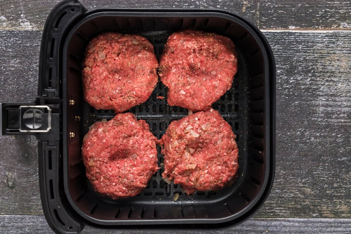 seasoned burger patties in the air fryer