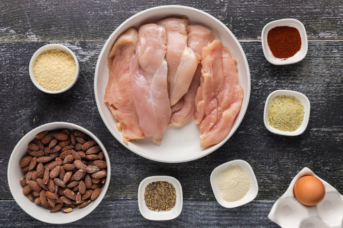 Ingredients for Almond Crusted Chicken